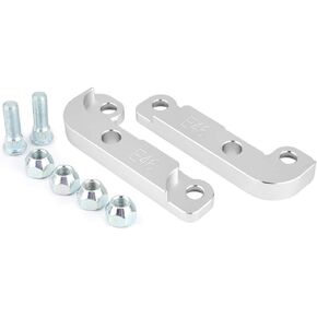 for e46 angle kit 2Pcs Drift Adapter,Aluminium Power Tuning Drift Lock Adapter Kit Increasing Turn Angle 25% with Mounting Hardware for E46 M3(Silver)
