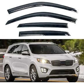 KPY Window Visor Compatible with Kia Sorento 2011-2015, 4PC Rain Guard Side Window Vent Deflectors Tape-On Mugen Style, 2011 2012 2013 2014 2015