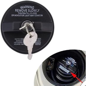 Ajxn 1 PC Car Gas Cap with Lock, Waterproof ABS Plastic Durable Anti-Theft Fuel Cap Compatible with 4Runner, FJ Cruiser, Tacoma, Tundra, Chevy Camaro, CRV # 77300-47020, 10504 (Black)