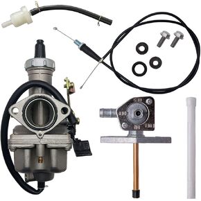 Partman Carburetor Fit for Honda Sportrax 250 EX TRX250EX 2001-2005,ATC200M ATC200E ATC200ES TRX200SX TRX200D FOURTRAX ATV Carb Parts with Throttle Cable/Fuel Petcock Valve