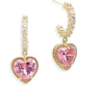 Sonateomber Cubic Zirconia Snowflake Flower Teardrop Drop Dangle Gold Open Hoop Earrings for Women, Cute Sparkly Rhinestone CZ Crystal Dangling Winter Holiday Party Fashion Jewelry Gift