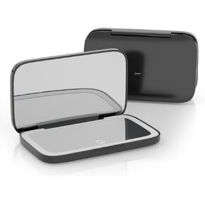 Pocket Mirror Portable Rechargeable 1X/5X Magnifying Mirror Fill Light Vanity Mirror with 3 Colors Lights for Women Gift