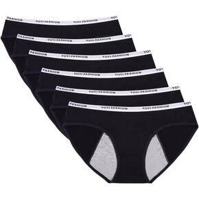 YOYI FASHION Teen Girls Period Underwear Viscose Brief Menstrual Period Panties Leak-Proof Protective Briefs Size XS-XL