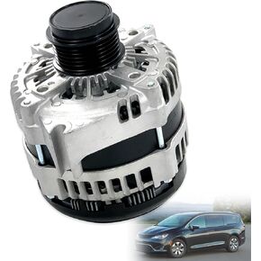 Alternator 12V 180A Compatible with 2017-2020Chrysler Pacifica 3.6L V6,2020Chrysler Voyager 3.6L V6 6-Groove Decoupler Pulley Clockwise Replace# 4210007181,56029732AB