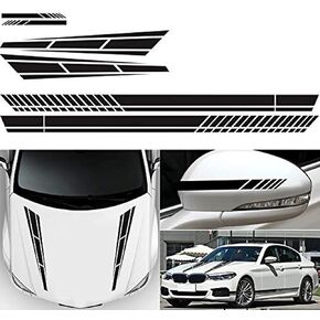 6X Stripe Vinyl Decal Sticker Graphics Car Side Body Hood Cover Rearview Mirror