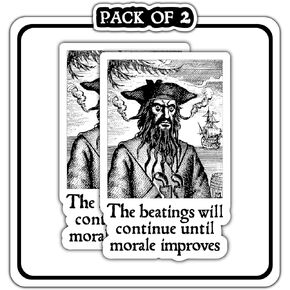 THATS IT – The Beating Will Continue Until Morale Improves Stickers – Vinyl Bumper Sticker for Car, Van, & SUV – Waterproof Decal for Waterbottle & Laptop – Indoor and Outdoor Use for MacBook –TI 335