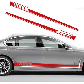 QianBao Auto Racing Body Door Side Stripe Graphic Vinyl Sticker Decals Decoration Modified Decal DIY Universal for All Cars SUV Truck Off-Road Vehicles Style 1 Black