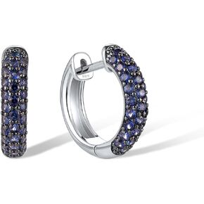 Santuzza 925 Sterling Silver Hoop Earrings Multi-row Cuff Earrings Huggie Stud for Women