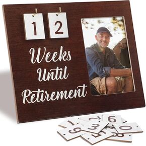 Marsui Retirement Countdown Picture Frame Retirement Gift for Women Men 8 x 10 Countdown Weeks Photo Frame Change Photo and Day Leaving Gifts for Colleagues Friends Coworkers Nurse Teachers