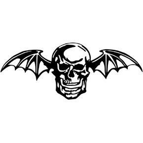 Deathbat [Pick Any Color] Vinyl Transfer Sticker Decal for Laptop/Car/Truck/Window/Bumper (5in x 2in), White
