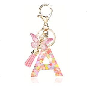 Pink Keychain for Women，Letter Key Chains, Ladies Accessory for Key Purse Bag Backpack Gifts