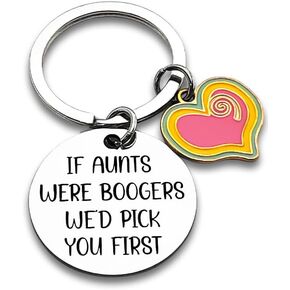 Auntie Birthday Keychain Present from Niece Nephew Best Aunt Ever Gift Funny Aunts Were Boogers We'd Pick you Up Christmas Gifts Aunt Auntie Cool Keychains Mothers Day Gifts