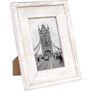 4 x 6 Handmade Solid Wood Picture Frames for Tabletop Display and Wall Decoration, Set of 4, Rustic Wood, # E (1pc)