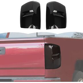 RT-TCZ Smoked Black Tail Light Lamp Cover Guard Trim Decoration Exterior Accessories for Chevy Silverado 2014-2018
