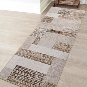 FlyDOIT Modern Geometric Patchwork Area Rug, 5x8 Blue Large Rugs for Living Room, Rockwood Collection Indoor Rugs for Bedroom, Throw Carpet Floor Decor for Entryway Dining Room Office Nursery