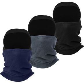 3 Packs Winter Balaclava Hood Ski Mask for Men Women Fleece Neck Warmer Premium Micro Fur Helmet Liner for Motorcycle Windproof Thermal Face Cover for Cold Weather