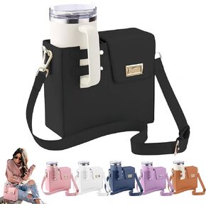 Outdoor Portable Crossbody Water Cup Storage Bag,Sports Water Bottle Holder for Women,Purse Cup Holder with Strap