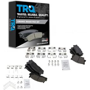 TRQ Front & Rear Brake Pads Ceramic Compatible with 2013-2018 Lexus ES300h 2007-2018 ES350 2008-2018 Toyota Avalon 2007-2017 Camry