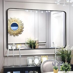 COREAET Bathroom Mirror 30x40,Gold Metal Mirror Large Wall Mounted Decor Mirror 40 x 30 inch Rectangle Vinty Mirror Wall Mounted Vertical or Horizont