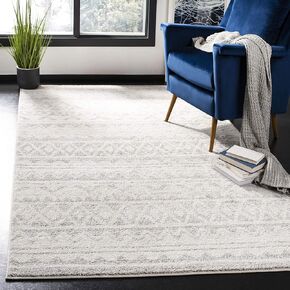 SAFAVIEH Adirondack Collection Area Rug - 6' x 9', Ivory & Grey, Moroccan Boho Distressed Design, Non-Shedding & Easy Care, Ideal for High Traffic Areas in Living Room, Bedroom (ADR119B)