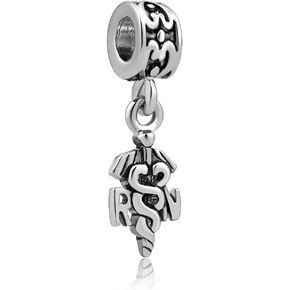 CharmSStory Heart Nurse Clear Synthetic Crystal Beads Charm for Bracelets