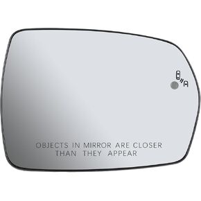Right Passenger Side Heated Mirror Glass with Blind Spot FT4Z-17K707-C Compatible with Ford Edge, Exterior Mirror Replacement Glass