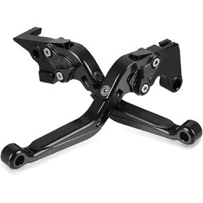 Brake & Clutch Levers Set Foldable Extendable CNC Compatible with ZX10R 2006-2015 Black