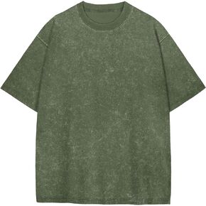 Oversized Tshirts for Women Short Sleeve Crew Neck Vintage Washed Basic Loose Casual Tees