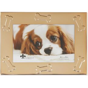 Gold Metal Picture Frame - Dog Bone Design - 4x6