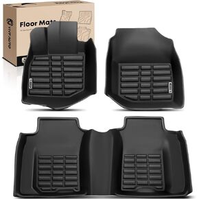 YHTAUTO Floor Mats Fit 2014-2020 Honda Fit(Left Driving 4-Door 5 Seats), TPE All Weather Car Mats Waterproof Anti-Slip Odorless Floor Liner, Interior Car Accessories Front & 2nd Row Liner