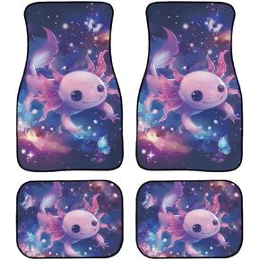 4pcs Carpets Car Floor Mat, Purple Rose Vintage Pattern Auto Interior Decorative Durable Floor Mat, All Weather Heavy Duty Non-Slip Car Floor Mats