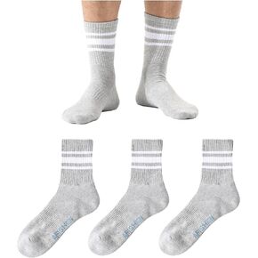 Crew Socks for Men & Women,Athletic Running Socks,Cotton Sports Socks for Golf & Outdoor Activities,3 Pairs