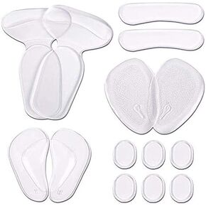 Heel Cushion Inserts, Heel Grips for Women, Nonslip Self-Adhesive Silicone Shoe Insoles, Pads, Liners and Protectors for Shoes or High Heels Too Big, Preventing Foot Blister and Pain (Type1)