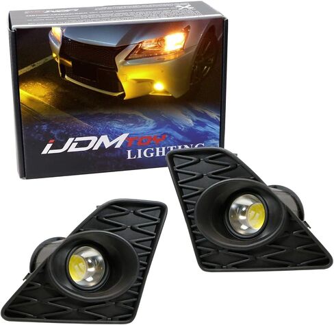 iJDMTOY 6000K Xenon White F-Sport 15W High Power Projector LED Fog Light Kit w/Bezel Covers Compatible with 2013-2015 Lexus GS350 GS460 GS450h in Saudi Arabia