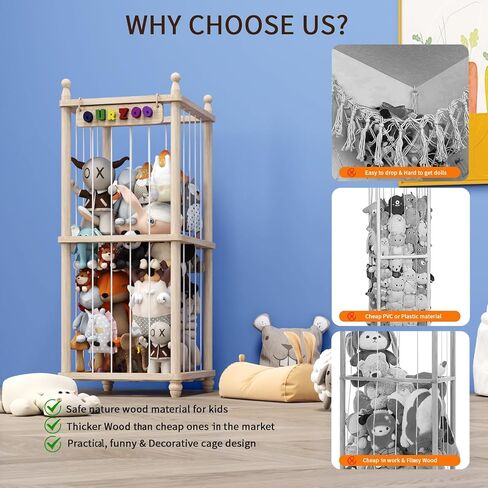 Stuffed Animal Storage Toy Storage Organizer Upgraded Stuffed Animal Organizer from Plushie Net Stuffed Animal Hammock Playroom Essentials Pet Storage Organize your Teddy and Stuffy Collection in Saudi Arabia