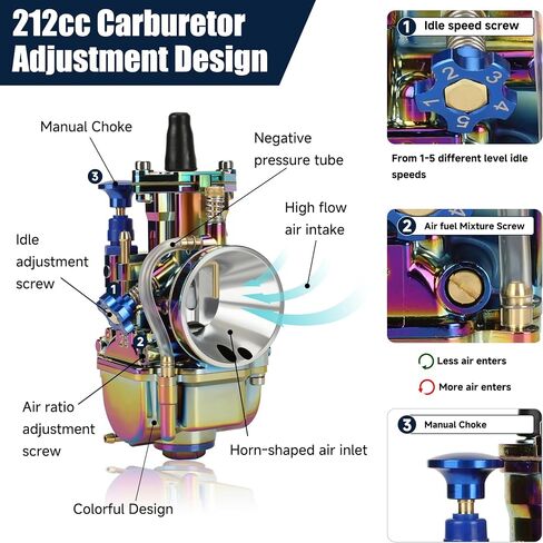 PWK 28mm Carburetor Carb Throttle Assembly Jet Kit for Predator 212cc 224cc 196cc 6.5hp Coleman CT200U CT200U-EX BT200X Baja Warrior MB200 Mini Bike KT196 Go Kart GX160 High Parts in Kuwait