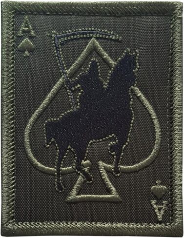 Ace of Spades Grim Reaper Card Patch (fits OD and Ranger Green, Embroidered) in Kuwait