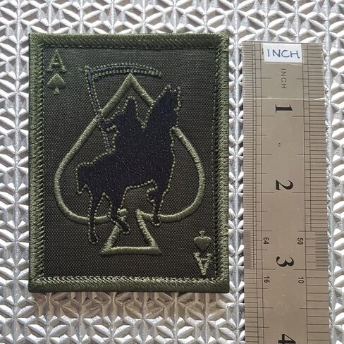 Ace of Spades Grim Reaper Card Patch (fits OD and Ranger Green, Embroidered) in Kuwait