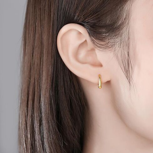 ZRU 3 Pairs Gold Stud Hoop Huggie Earrings Set for Women Men Cartilage Earrings Studs Small Huggie Earrings Dainty CZ Piercing Earrings 18k Gold Plated Earrings Trendy Gifts in Saudi Arabia