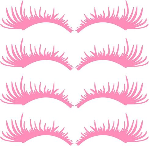 4 Pairs 4 Colors PVC Eyelash Car Stickers, Car Headlight Eyelashes, Charming Eyelashes Car Decoration, Waterproof Self Adhesive Eyelash Decals for Car Truck Headlight Body Decoration Wall Stickers in Kuwait