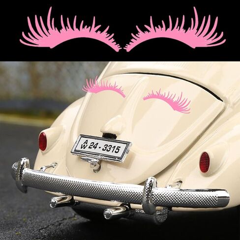 4 Pairs 4 Colors PVC Eyelash Car Stickers, Car Headlight Eyelashes, Charming Eyelashes Car Decoration, Waterproof Self Adhesive Eyelash Decals for Car Truck Headlight Body Decoration Wall Stickers in Kuwait