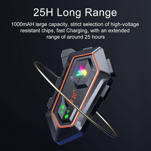 Y80-2X Motorcycle Helmet Bluetooth Headset,1000m intercom, Bluetooth 5.3 Headphone, Smart Noise Reduction, HiFi Level Sound Quality, IP67 Waterproof, Compatible with All Helmets in Saudi Arabia