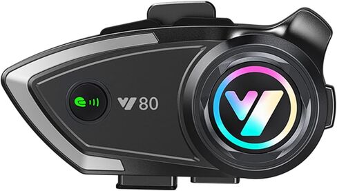 Y80-2X Motorcycle Helmet Bluetooth Headset,1000m intercom, Bluetooth 5.3 Headphone, Smart Noise Reduction, HiFi Level Sound Quality, IP67 Waterproof, Compatible with All Helmets in Saudi Arabia