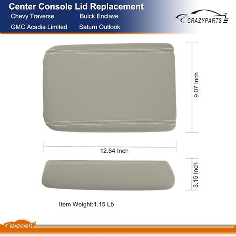 غطاء وحدة التحكم المركزية مناسب لـ 2007-2017 Chevy Traverse، Enclave، Acadia Front Floor Console قطعة بديلة لمسند الذراع # 22905370 in Kuwait