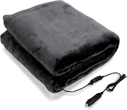 VINGVO Heated Car Blanket, 12V Car Electric Blanket, Flannel Sherpa Machine Washable Heating Throw, 3 Heating Levels Electric Blanket for Car, Truck, SUV, RV 59" x 39.4" in Saudi Arabia