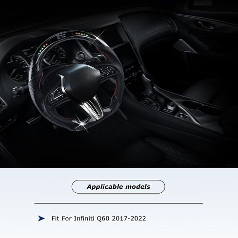 Real Carbon Fiber Steering Wheel For Infiniti Q60 2017-2022 Steering Wheel D-shaped Nappa Perforated Leather Flat-bottom Steering Wheel for Infiniti Q60 in Saudi Arabia