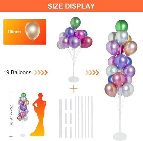 2 Sets of Balloon Stand Kit - 62in Balloon Stands with Base, Balloon Sticks, Decorations for Party Birthday Wedding Baby Shower Gender Reveal Graduation in Saudi Arabia