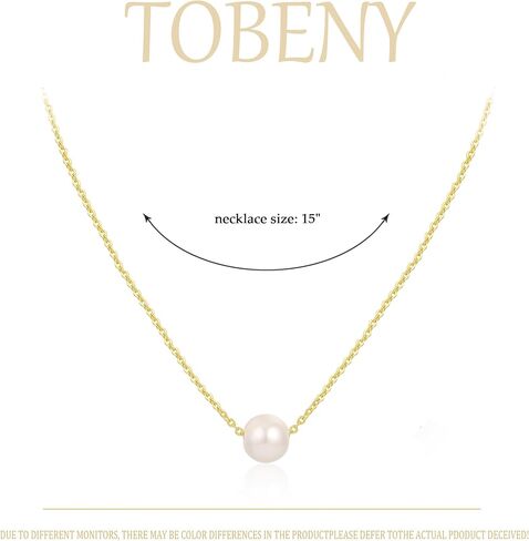 TOBENY Pearl Necklaces for Women 14k Gold Plated Handmade White Pearl Choker Necklace Dainty Small Tiny Beaded Pearl Strand Chain Necklace Delicate Single Wedding Prom Bridal Jewelry Gift in Saudi Arabia