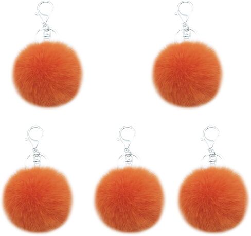 Unpafcxddyig 5 Pieces Poms Keychains Fluffy Ball Faux Fur Pom Pom Keyring for Women in Saudi Arabia