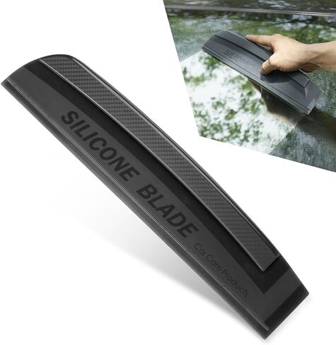 قطعة واحدة من ممسحة نافذة السيارة، شفرة ممسحة الزجاج الأمامي، ممسحة سيليكون من قطعة واحدة، عالمية لمعظم السيارات (أسود) in Kuwait